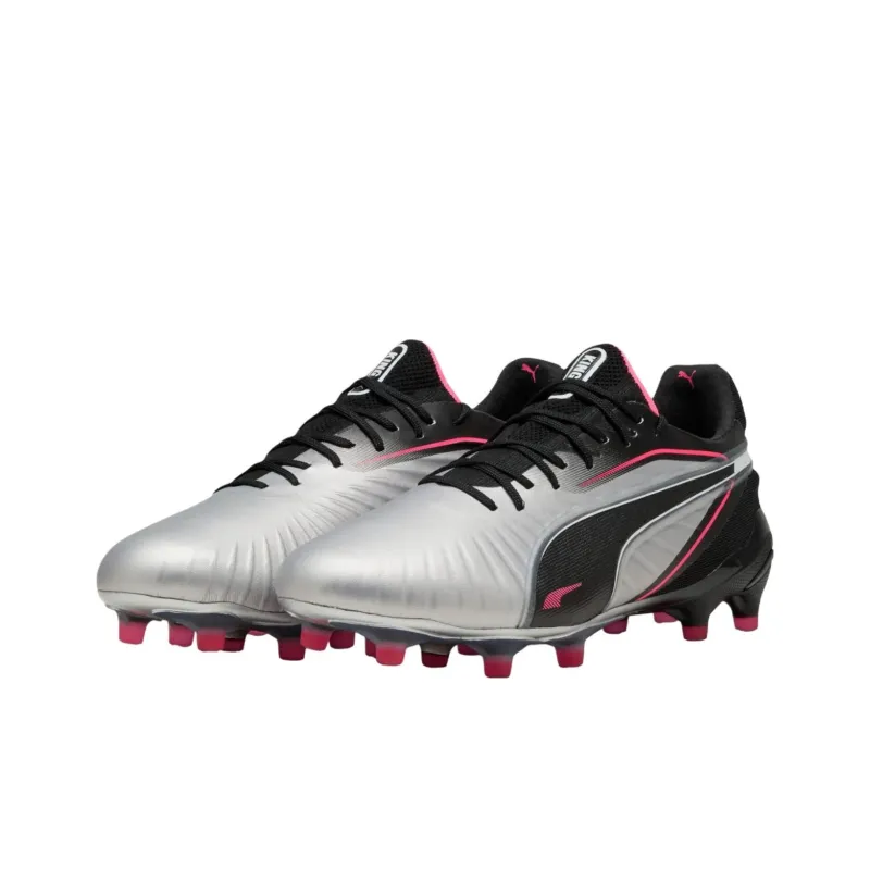PUMA King Ultimate Anti Slip Wear Resistant Soccer Shoes Women's Silver Black-2