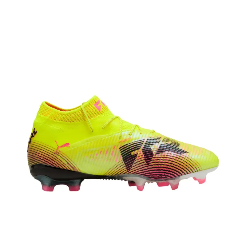 PUMA Future 8 Ultimate FG Rubber Long Studs Anti Slip Wear Resistant Soccer Shoes Unisex Yellow Black-1
