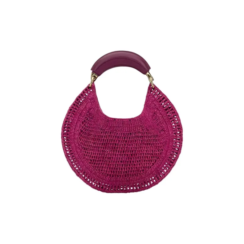 Chloe Raffia Handbag Women's Fuchsia-2