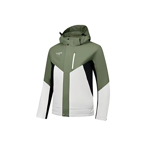 QIAODAN Jackets Coats Men's Smoke White/Enter Pine Green