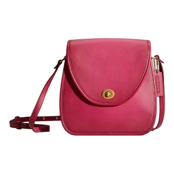 COACH Turnlock Glove Tanning Shoulder Bag Crossbody Bag Small Size Women's Brass Wildflower