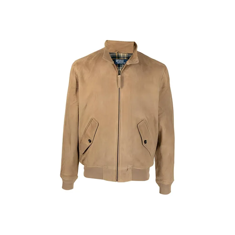 Polo Ralph Lauren Leather Jacket Men's Khaki-0