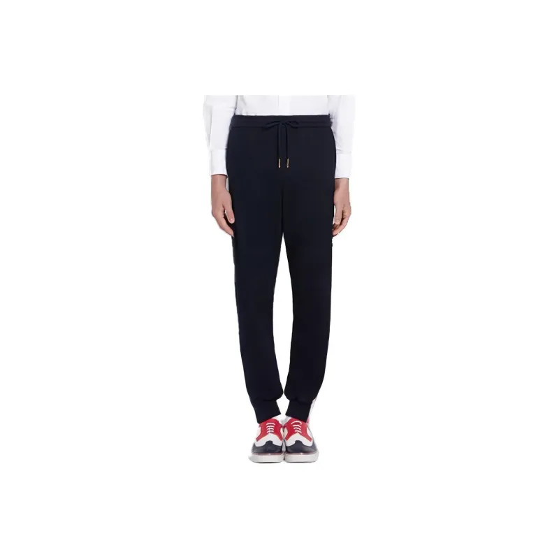 THOM BROWNE Knitted Sweatpants Men Navy-0