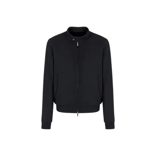 EMPORIO ARMANI Blouson In 3D effect Jersey wool Blend Stretch Knit