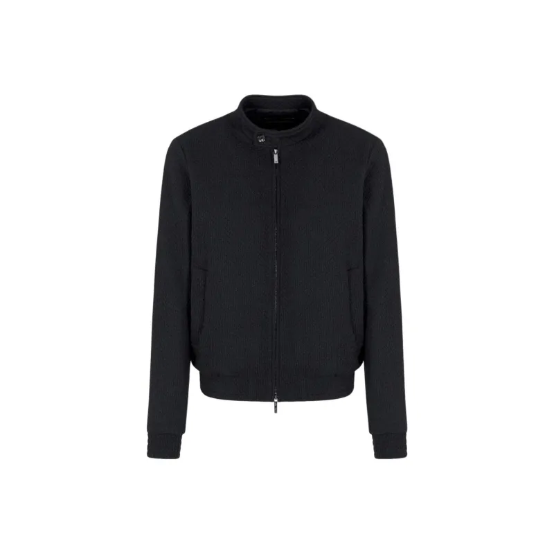 EMPORIO ARMANI Blouson In 3D effect Jersey wool Blend Stretch Knit-0