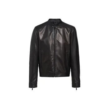 PRADA Leather Jackets Men Black