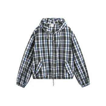 GEOFFREY B. SMALL Jackets Coats Unisex Blue Plaid