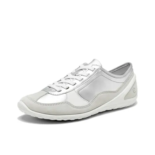 Natacha x Ecco Walking BIOM LITE Low Top Casual Shoes Women's White Silver Beige