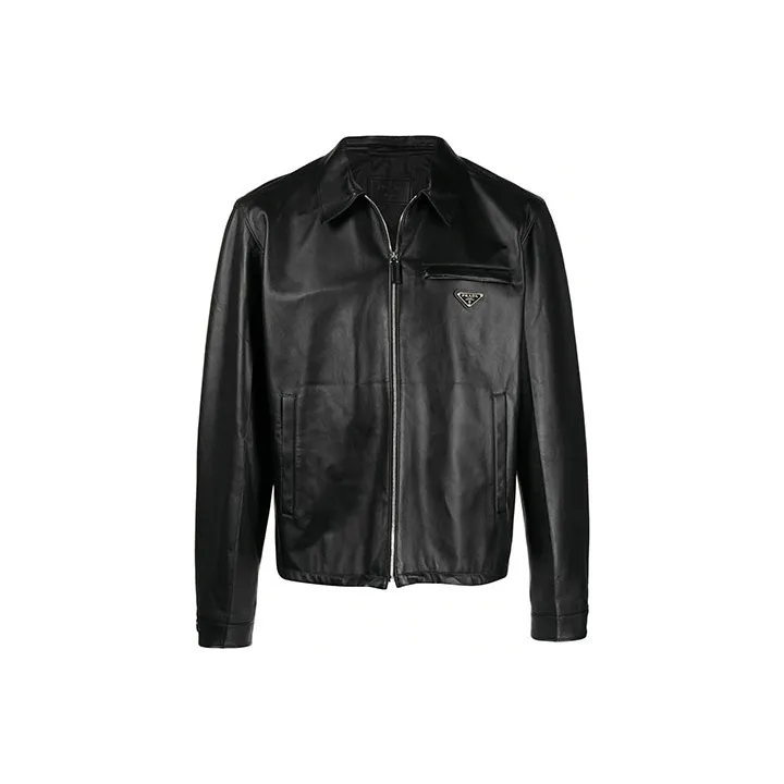 PRADA Leather Jackets Men Black-0
