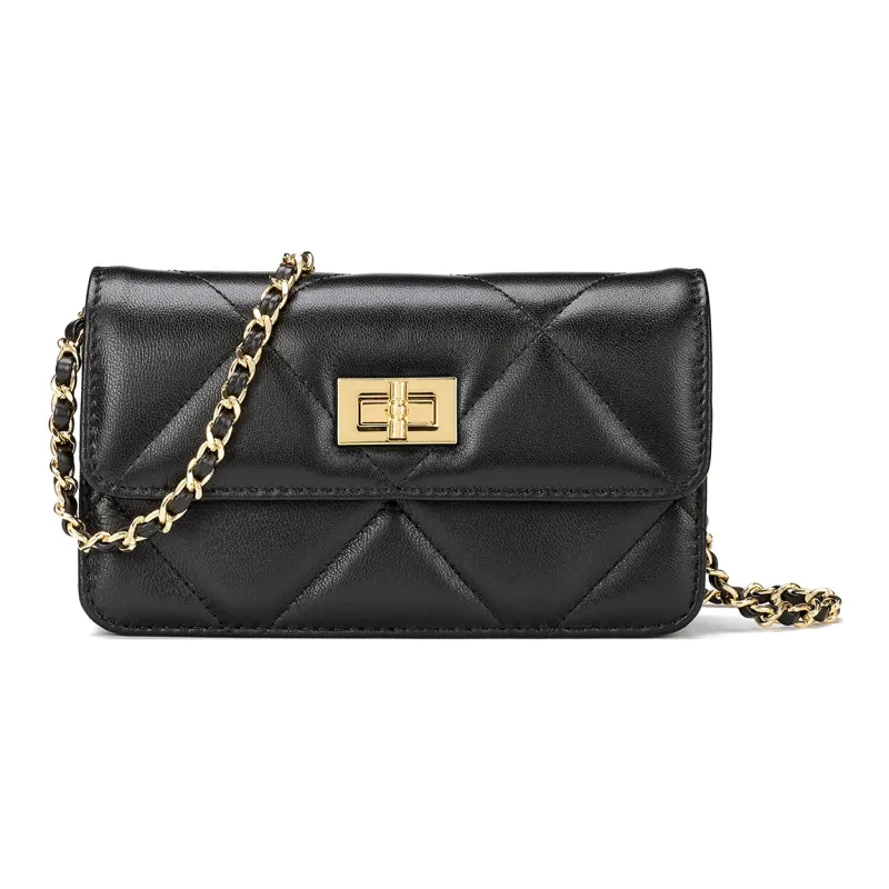 ROBERTA DI CAMERINO Sheepskin Shoulder Bag Women's Black/Pink-0
