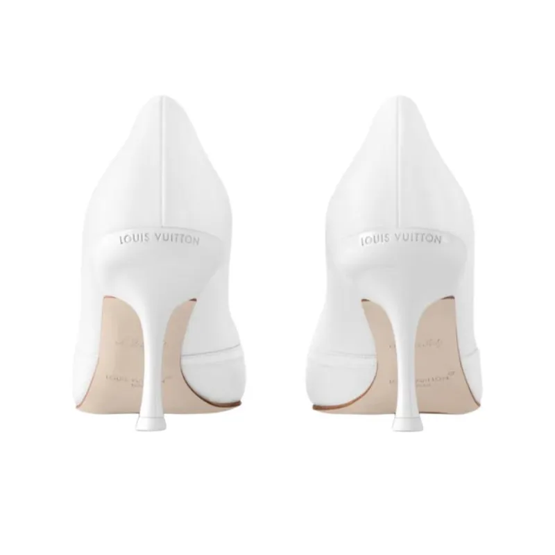 LOUIS VUITTON 6AM Slim Heel High Heels 7.5cm Women's White-2