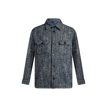 ETRO Herringbone Pattern Buttoned Shirt Jacket