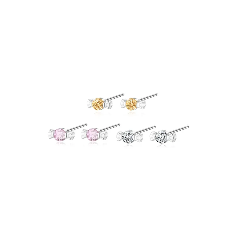 SHEEHHYY Zircon Stud Earrings Women's-5