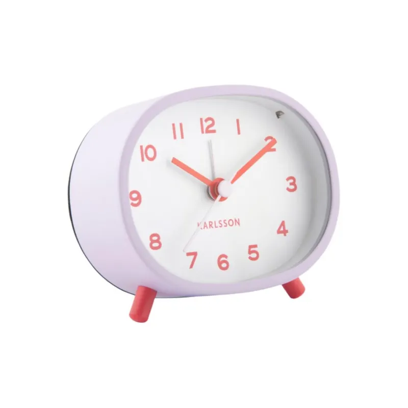 Karlsson Sweeping Seconds Movement Iron Alarm Clock Unisex White Dial-2