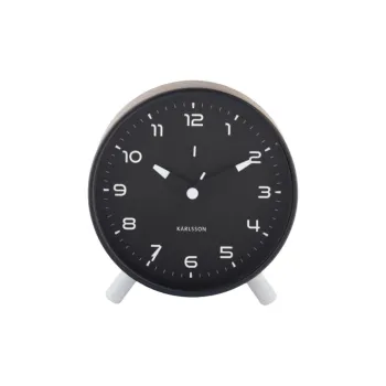Karlsson Sweeping Seconds Movement Iron Alarm Clock Unisex Black