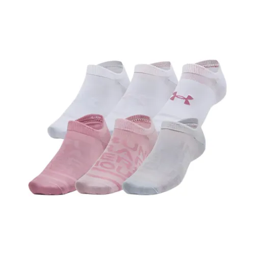 Under Armour Essential Ankle Socks Unisex 6 Pack Pink