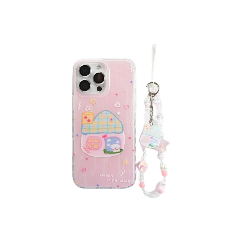 Wei Xin Acrylic Material Foundation Little House Phone Cases Compatible With IPhone 16/15 Pro Max/Apple 13/14 Pro/Max-1