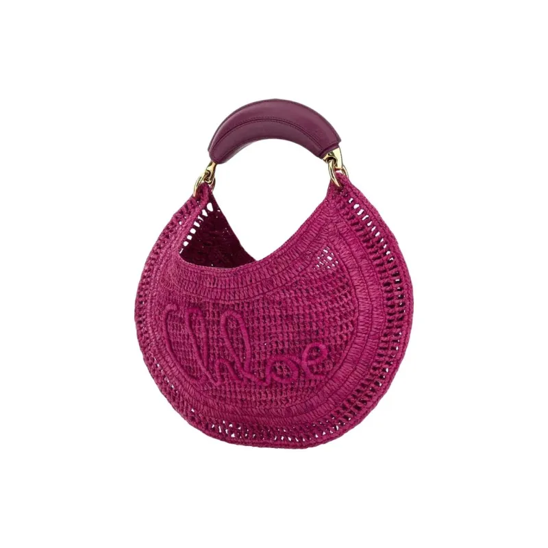 Chloe Raffia Handbag Women's Fuchsia-1