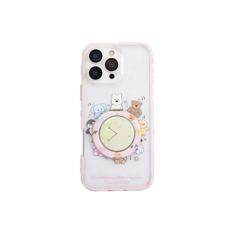 Wei Xin Acrylic Material Jellycat Animal Clock Stand Phone Cases Compatibility With IPhone 16/15/4/13/Pro/Max-0
