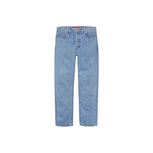 Supreme SS24 WEEK1 STONE WASHED SLIM SELVEDGE JEAN Jeans Unisex Stone-Washed Indigo