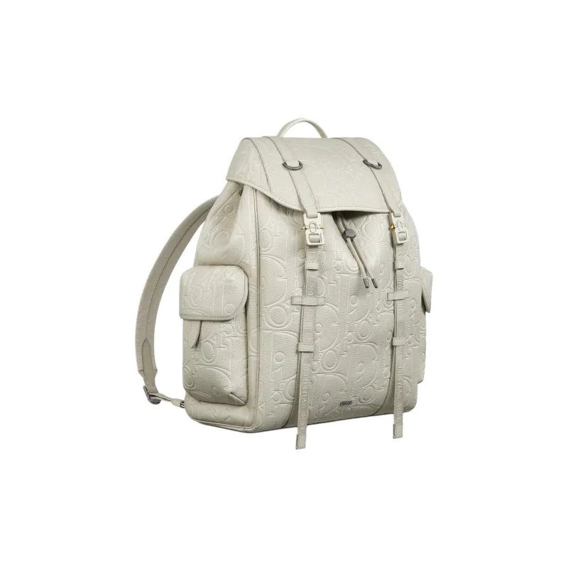 DIOR Hit The Road Grained Calfskin Backpack Women's Beige-1