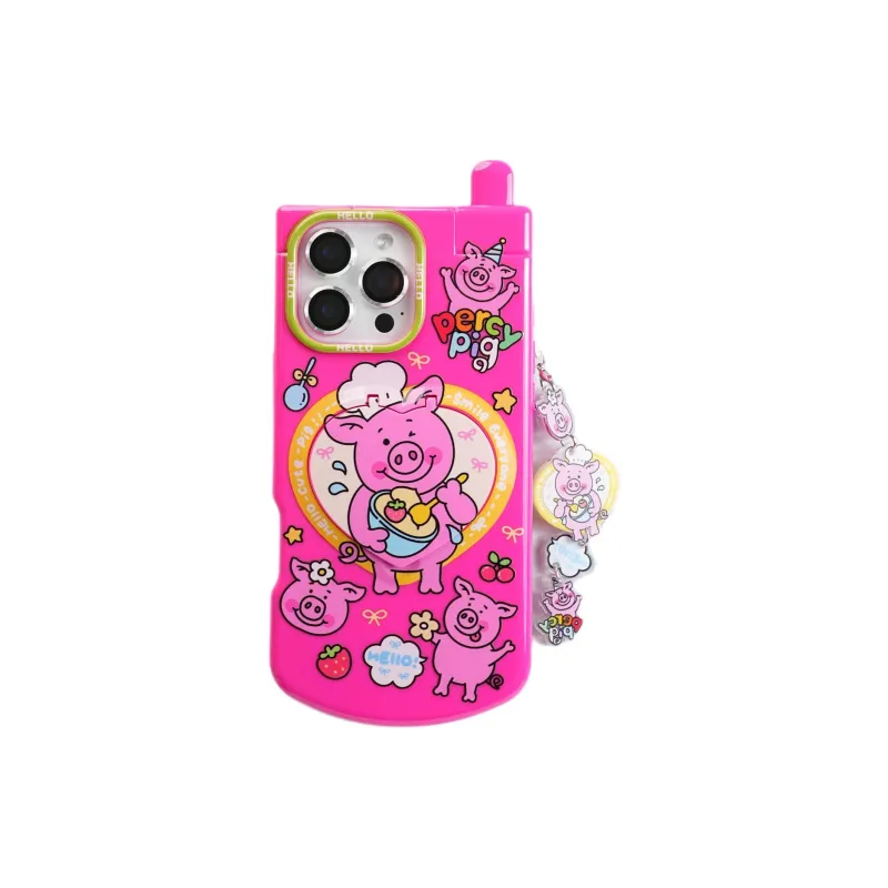 Sopi TPU Material Flap Big Brother Pink Rose Red Phone Cases Compatible With IPhone 16/15 Pro Max/Apple 13/14 Pro/Max-7