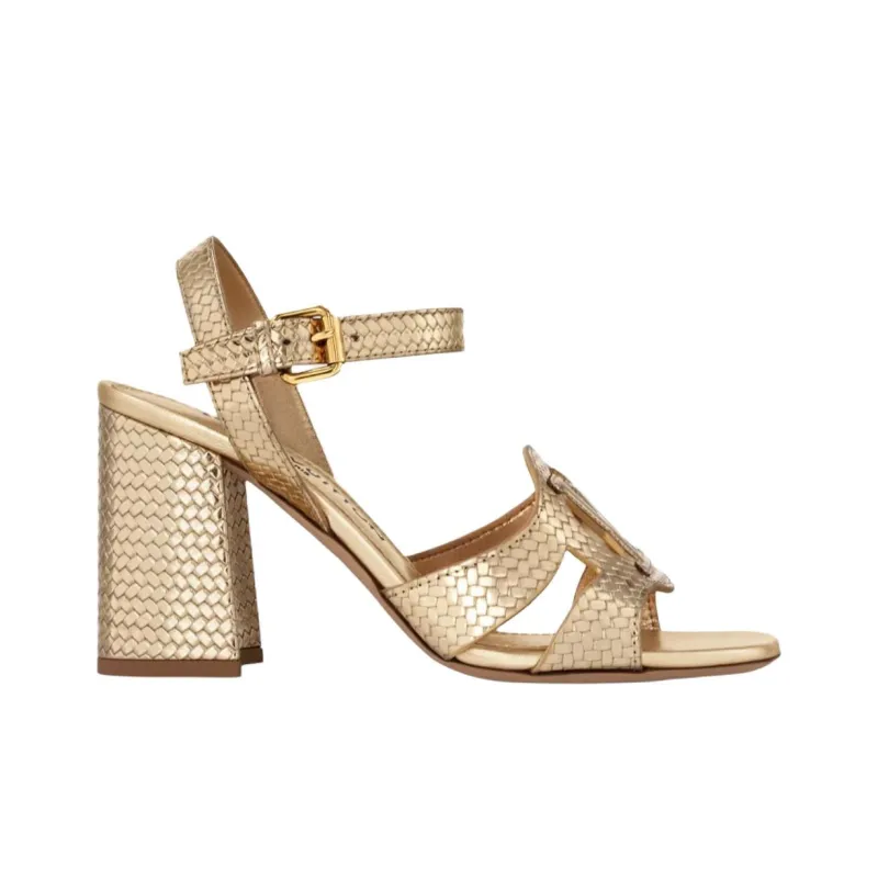 LOUIS VUITTON Isola One Strap Sandals 8.5cm Women's Gold-1