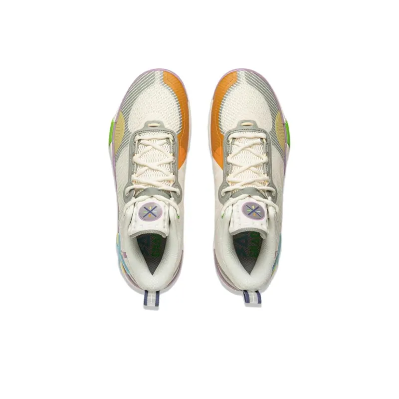 LiNing Anti Slip Wear Resistant Low Top Basketball Shoes Men's Beige-3