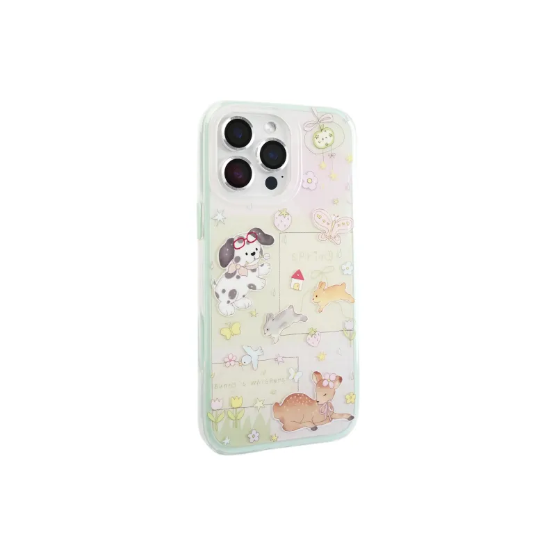 Wei Xin Acrylic Material Spot Dog Bunny Deer Phone Cases Compatible With IPhone 16/15 Pro Max/Apple 13/14 Pro/Max-3