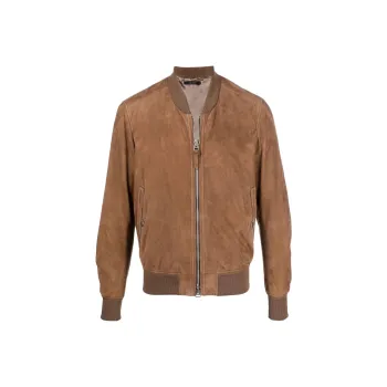 TOM FORD Leather Jackets Men Brown
