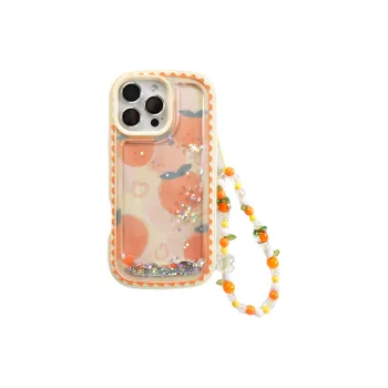 Wei Xin TPU Material Star Sand Glitter Orange Phone Cases Compatible With IPhone 16/15 Pro Max/Apple 13/14 Pro/Max