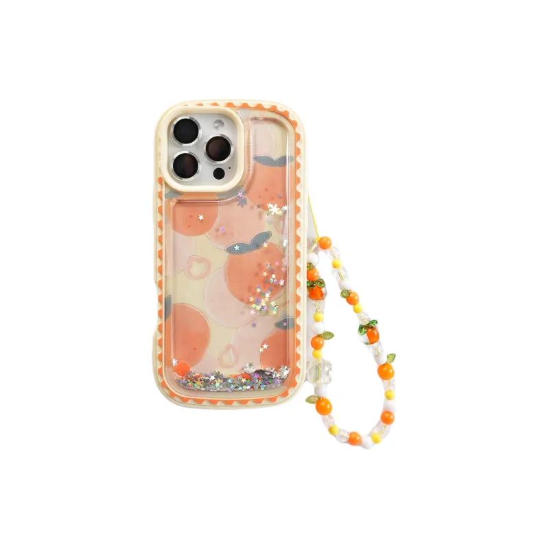 Wei Xin TPU Material Star Sand Glitter Orange Phone Cases Compatible With IPhone 16/15 Pro Max/Apple 13/14 Pro/Max-0