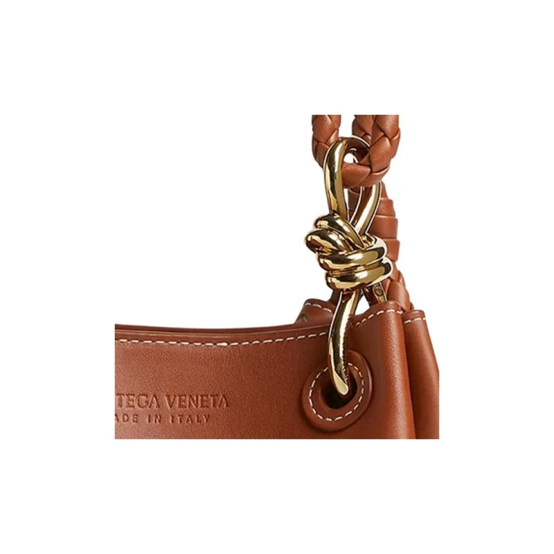 Bottega Veneta Parachute Canvas With Leather Crossbody Handbag, Shoulder Bag Trumpets Women's Natural/Light Wood Color-4