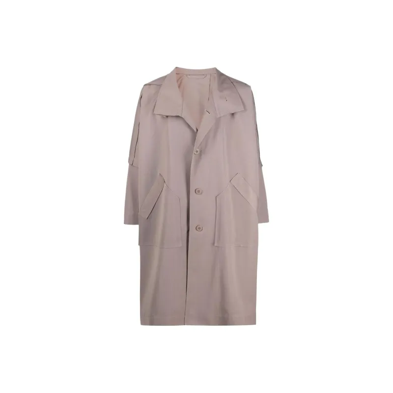 Homme Plissé Issey Miyake Trench Coats Men Brown-0