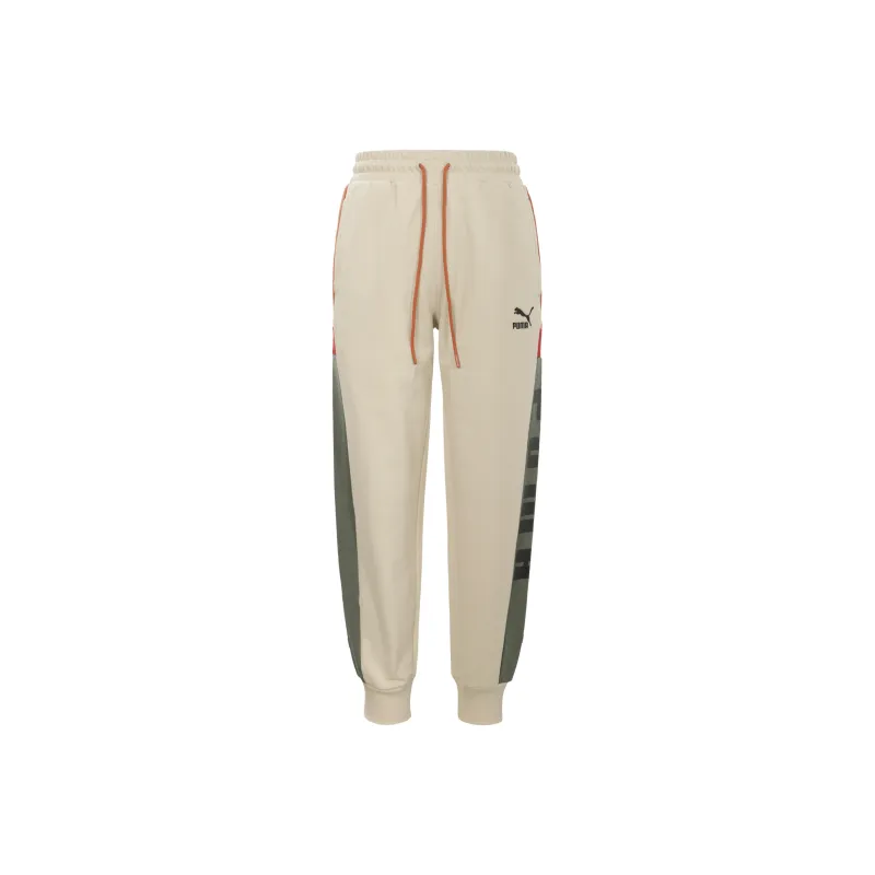 PUMA Knitted Sweatpants Men's Gray Khaki Color-0
