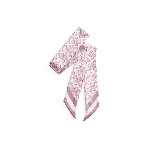 COACH Silk Scarves Women's Pink