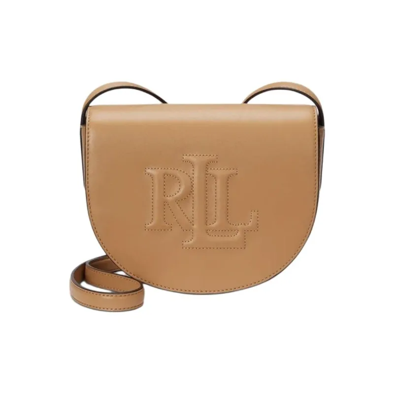 LAUREN RALPH LAUREN Leather Shoulder Bag, Crossbody Bag Medium Size Women's Brown-0