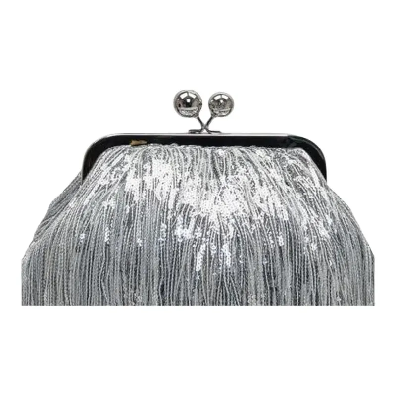WEEKEND MaxMara Polyester One Shoulder Clutch Women's Silver-4