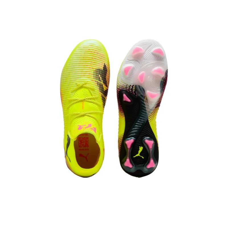 PUMA Future 8 Ultimate FG Rubber Long Studs Anti Slip Wear Resistant Soccer Shoes Unisex Yellow Black-3
