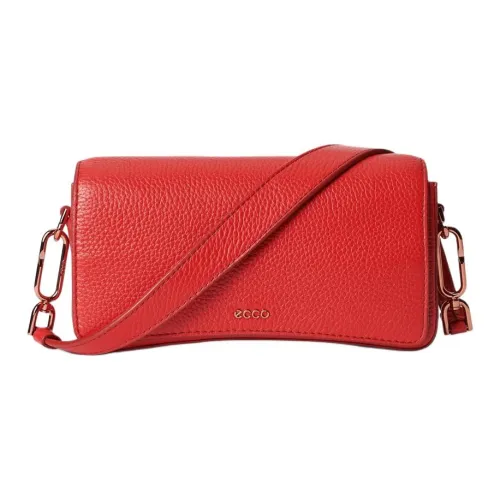 Ecco Cow Leather Handbag Shoulder Bag Small Size Women's Red
