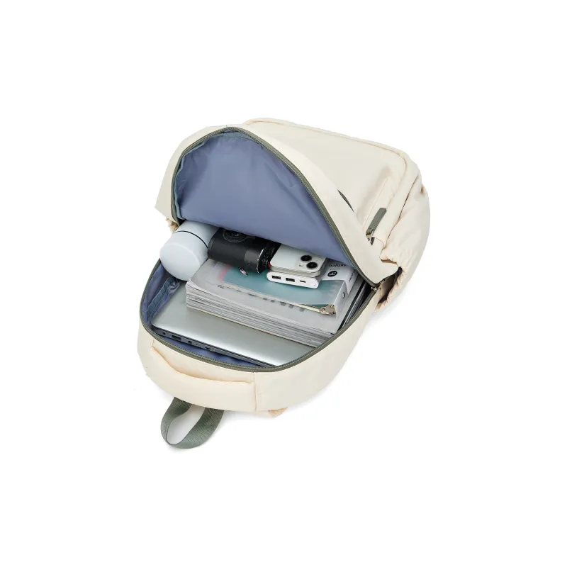 KEYSTREET Fabric Backpack Unisex Ecru/Classic Black/Haze Blue/Mint Green-29