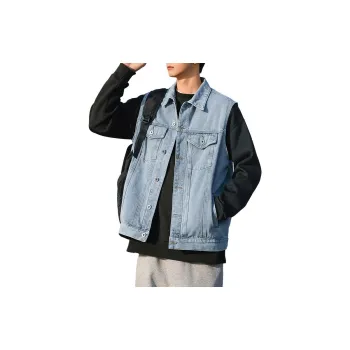 FONDLOOK Denim Jackets Men