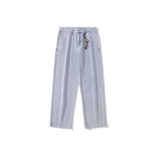 Small Columns Under The Sea Jeans Unisex Vintage Blue