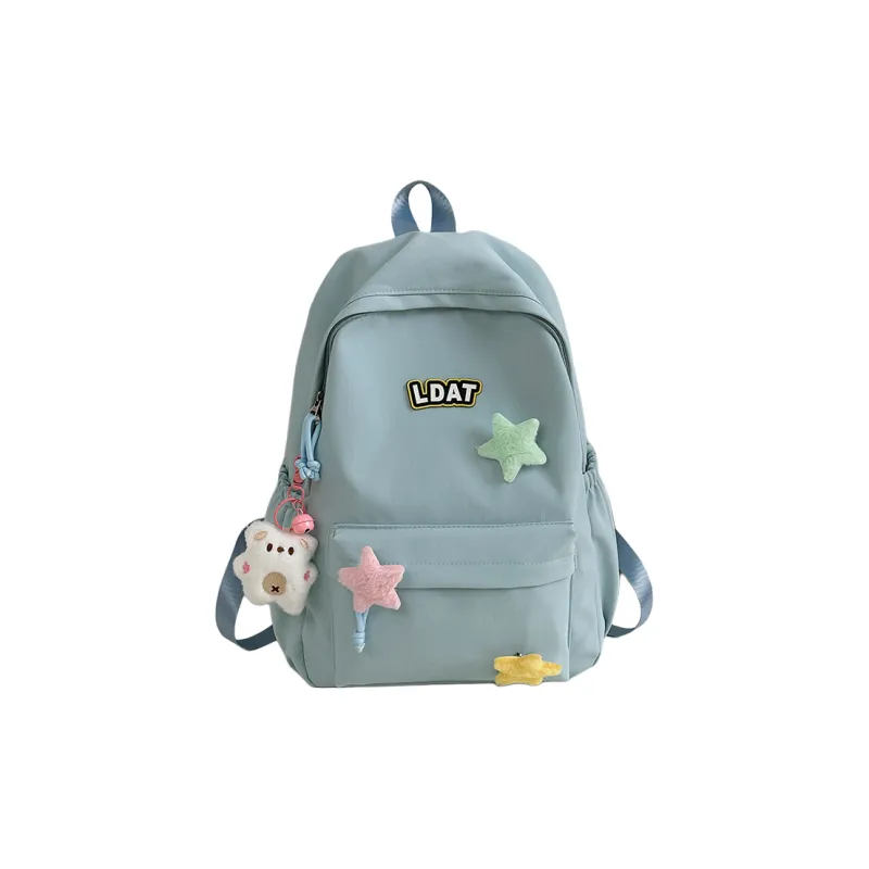 URBAN FOREST Nylon Backpack Unisex Purple/Yellow/Green/Blue/Pink/Black-7