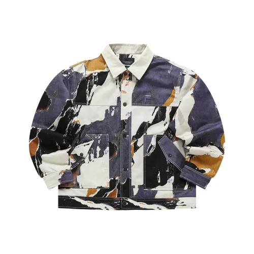 FILA FUSION Puffer Jacket Men's Beige Blue Purple