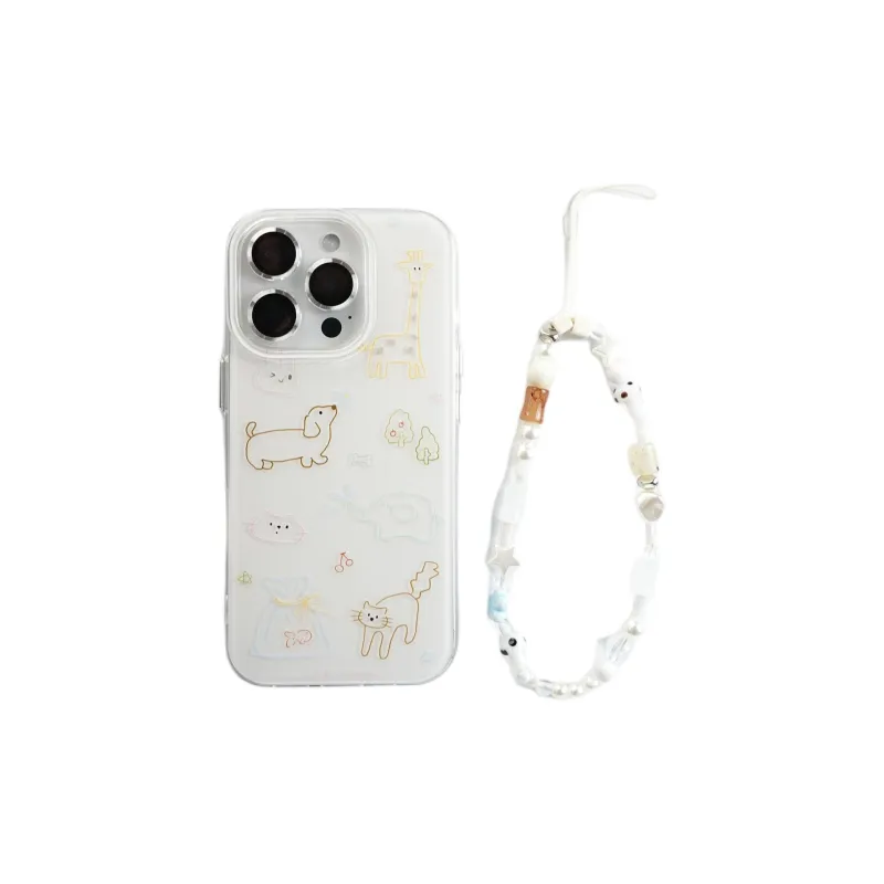 Sopi Acrylic Material Multicolor Line Animal Phone Cases Compatibility With IPhone 16/15/13/14/Pro/Max-1
