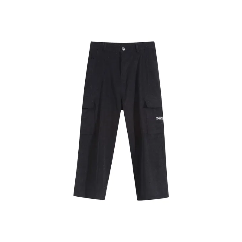 F426 Straight Casual Pants Unisex Black-0