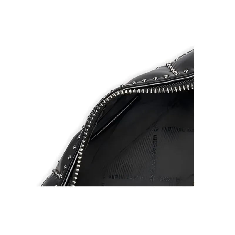 MICHAEL KORS Carmela Artificial Leather Shoulder Bag, Saddle Bag, Crossbody Handbag Trumpets Women's Black-4