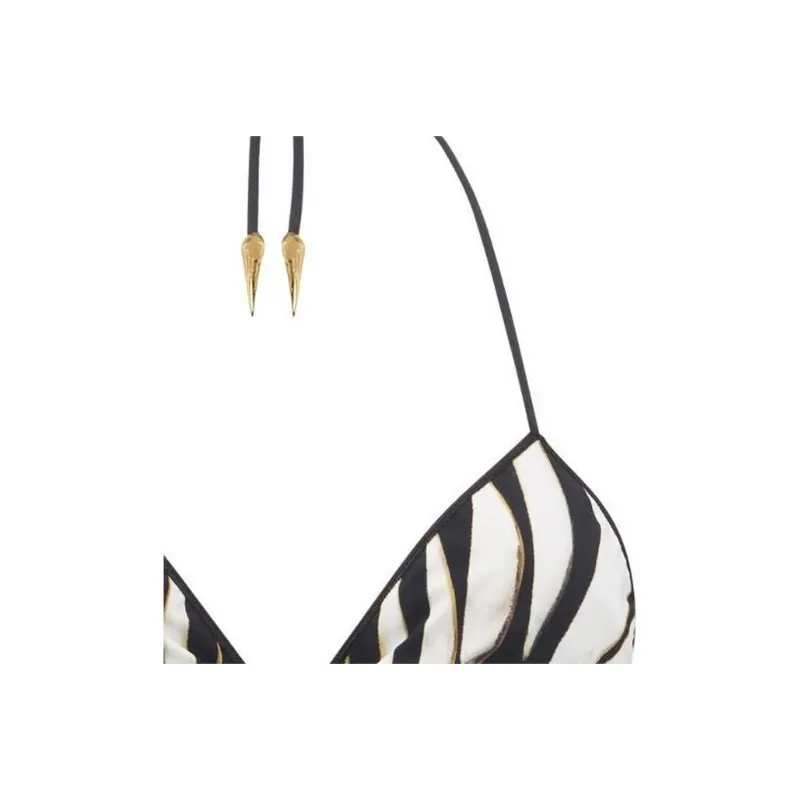 Roberto Cavalli Ray Of Gold print Bikini Top-2