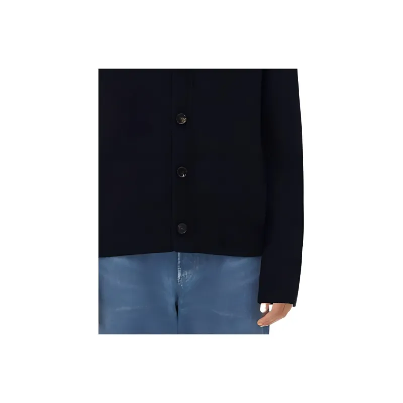 Bottega Veneta Intrecciato Leather Patch Embellished Cardigan-5